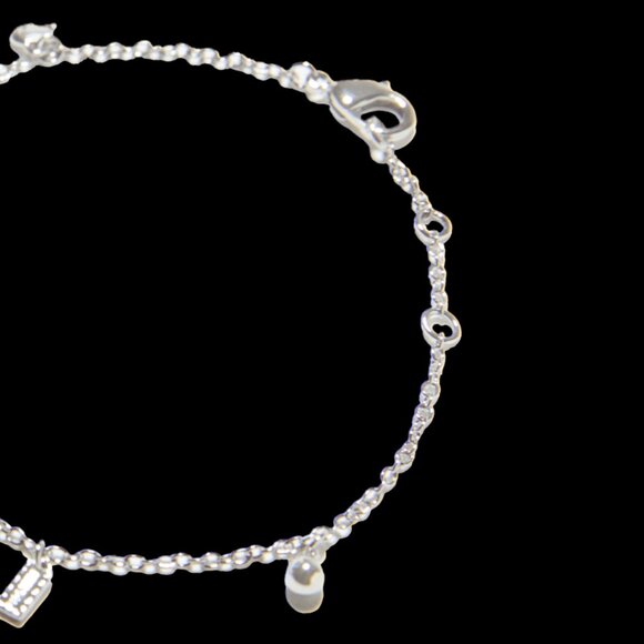 NWT Coach Charm Bracelet - Silver With Dust bag - Picture 2 of 3